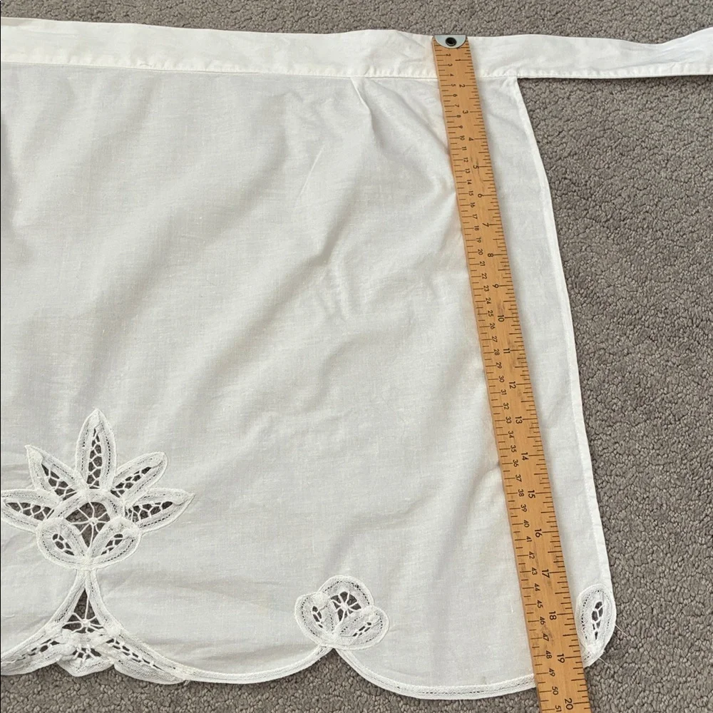 Battenburg White Lace Cotton Apron Cottagecore Prairie Core